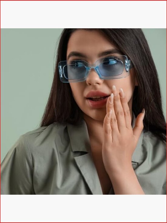 10 Pack Retro Chunky Rectangle Sunglasses UV Protection Party Favors main image 5
